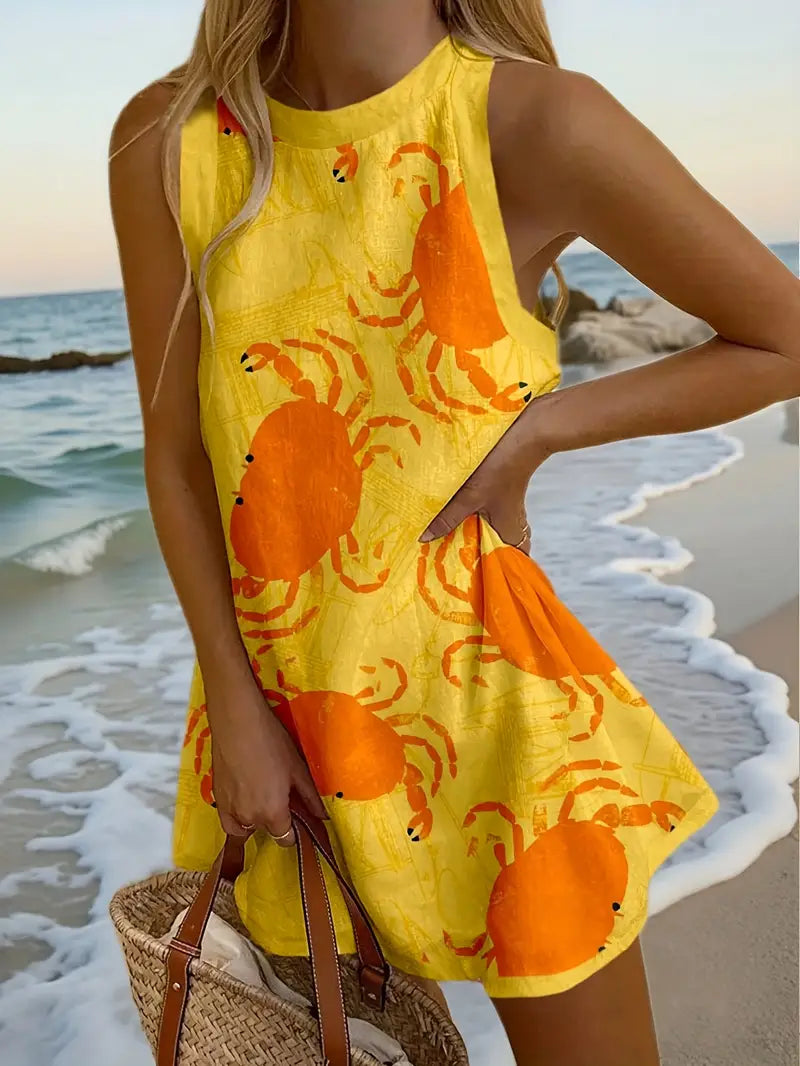 Orvienne™ | Mini Dress with Crab Print