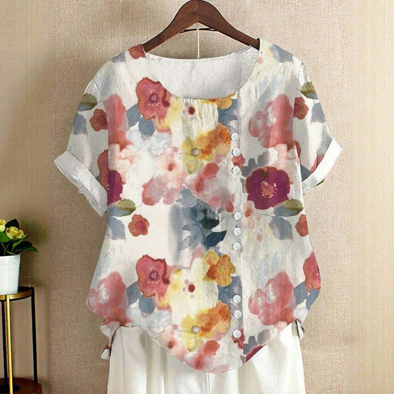 Bohemisk Blus Med Retro-Mönster