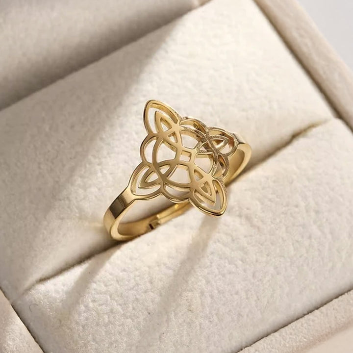 Bague Ajustable "Protection Éternelle" - Noeud de Sorcière