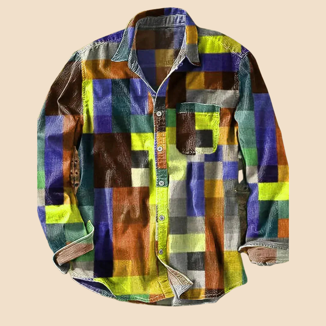 Eden| Vintage Skjorta i Regnbågsfärger