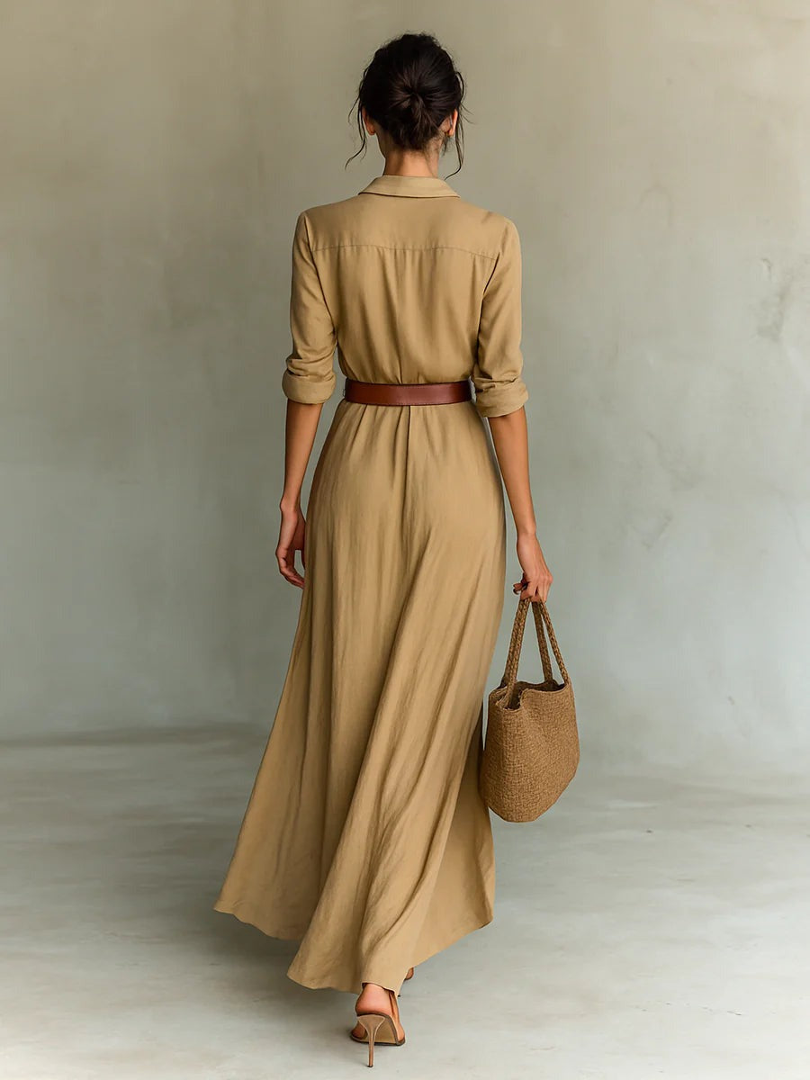 Linnea™ | Elegant Långklänning med Skärp