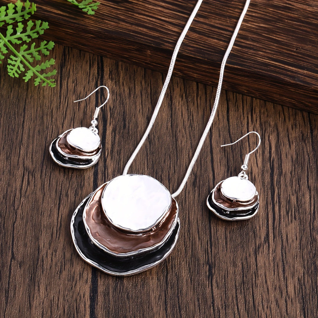Boho smyckeset – örhängen & halsband i retro flerfärgad stil