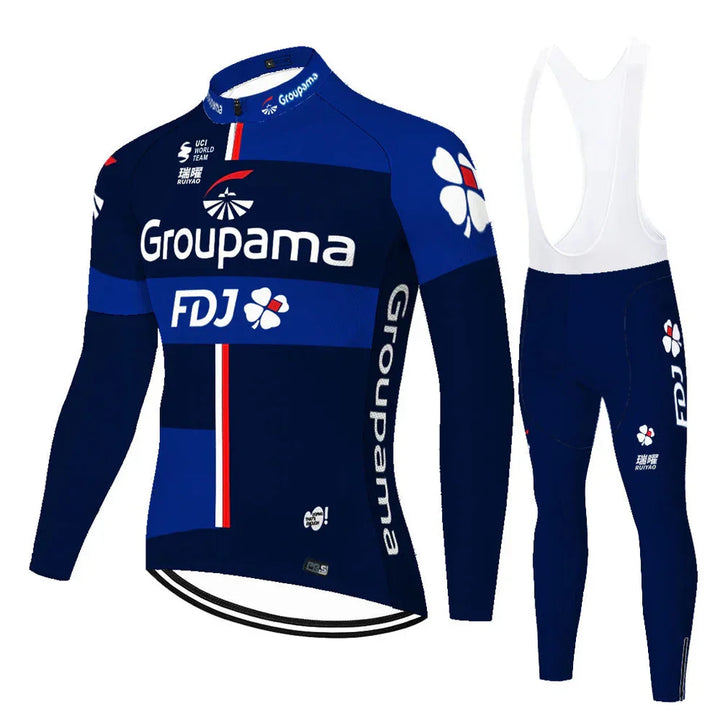 FDJ - Långärmad professionell cykelset