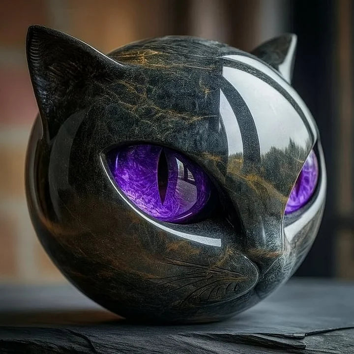 Noira | Mystisk Svart Kattskulptu