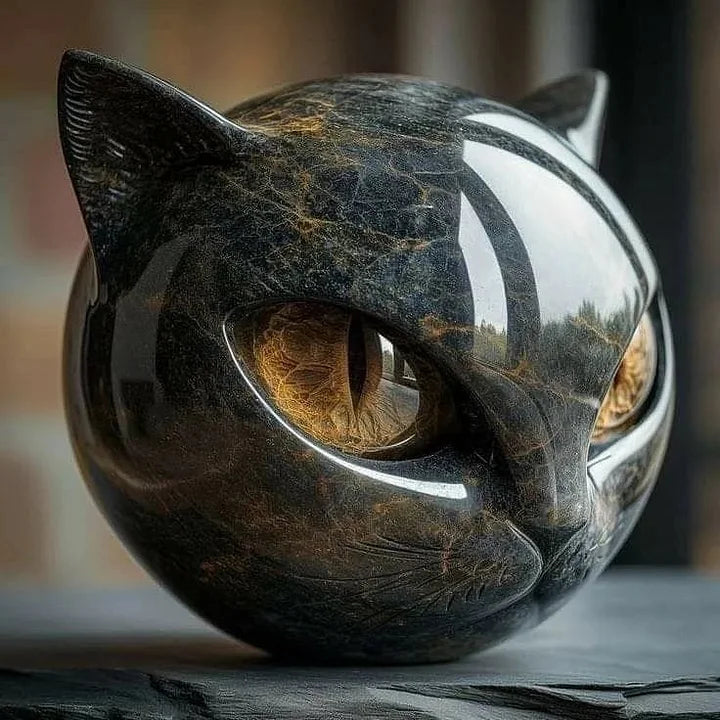 Noira | Mystisk Svart Kattskulptu