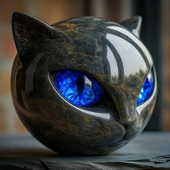 Noira | Mystisk Svart Kattskulptu
