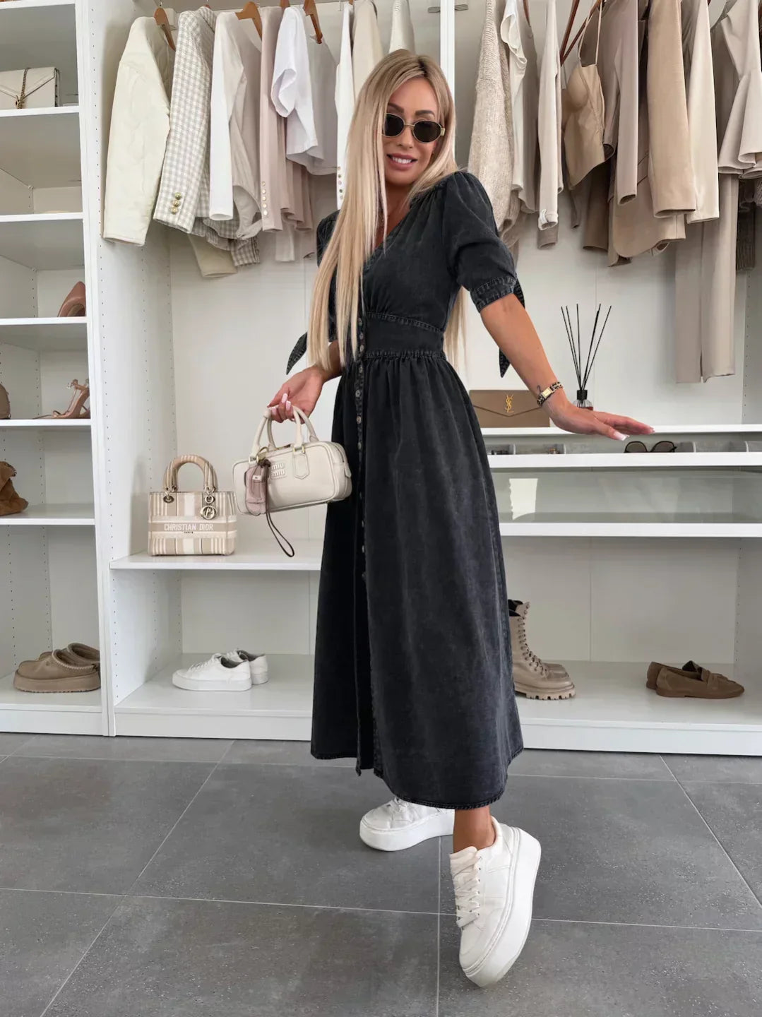 Ella™  | Radiant denim dress
